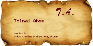 Tolnai Absa névjegykártya